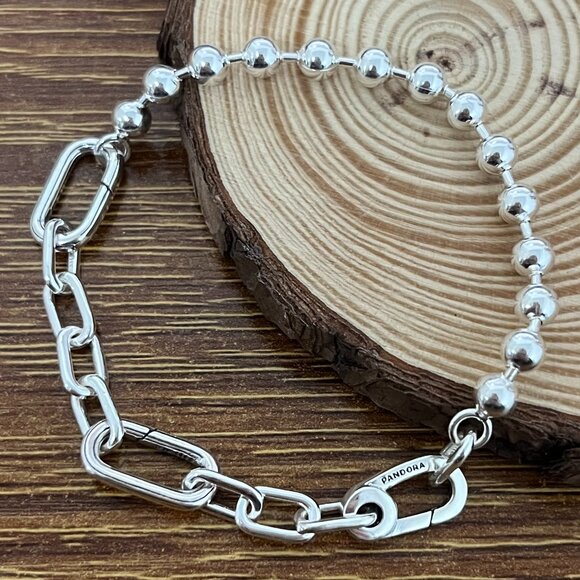 Pandora ME Metal Bead & Link Chain Bracelet - Picture 1 of 5